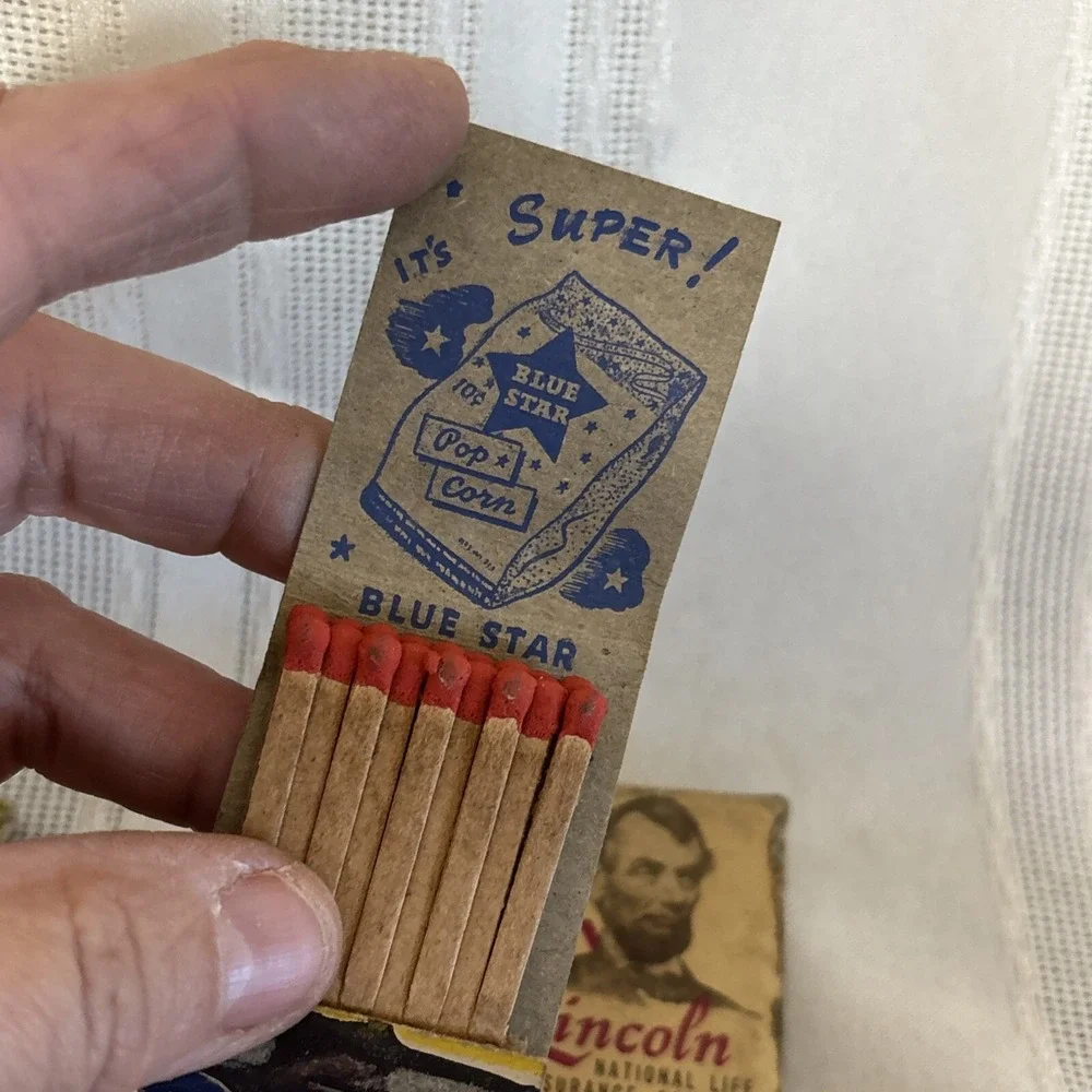 vintage‎ matchbook #34 Blue Star Potato Chips VD Kent Feeds Ford GM